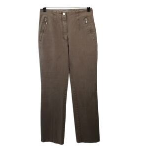 Vanilia Brown Pants Trousers Italian Made Zippered Pockets Lovely Condition 25